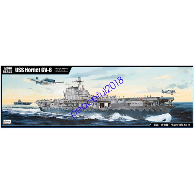 TRUMPETER 62001 1/200 scale USS HORNET CV-8 Aircraft carrier model kit ...