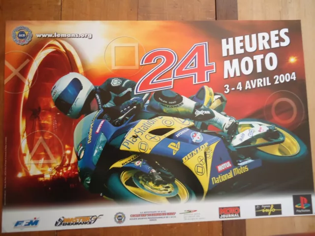 Poster Officiel ** 24 Heures Du Mans 2004 Motos ** Affiche Aco Moto Le Motorbike