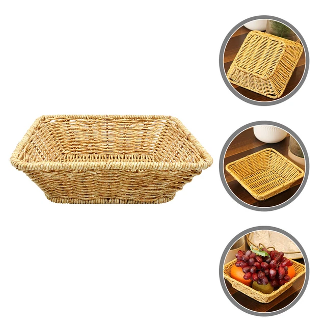 Cesta solar tejida mesa cesta de frutas cesta pequeña cesta de imitación cesta de ratán
