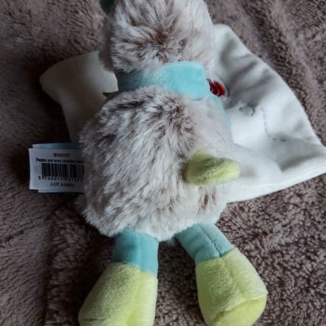 DPD/ DOUDOU BABY NAT' HERISSON Gaston  BLEU VERT MOUCHOIR BLANC ESCARGOT  tbe 5