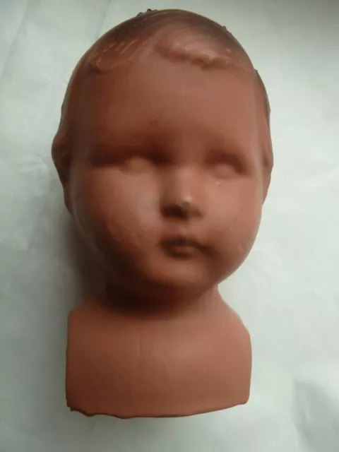 Ancienne Tete De Poupée En Carton 1939 Huart Parfait Etat Neuve Avant Peinture