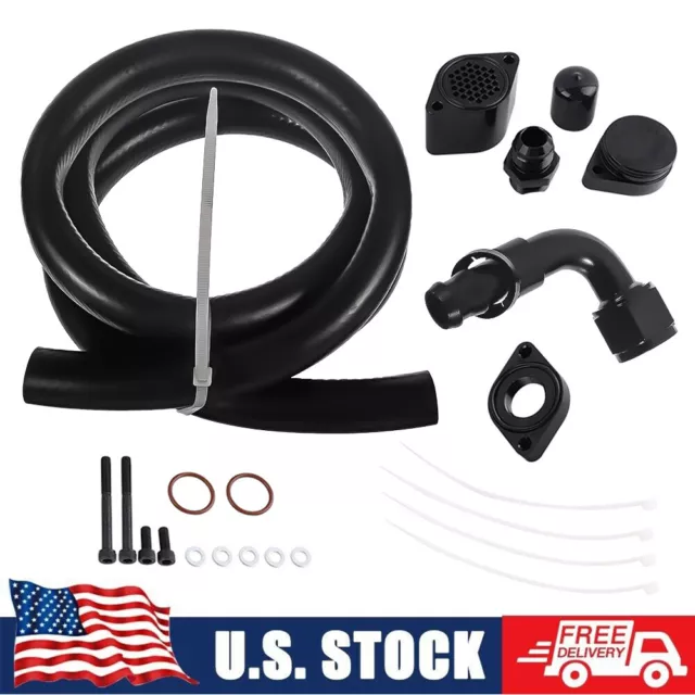 Powerstroke Crankcase CCV PCV Reroute Engine Ventilation Kit For FORD 11-20 6.7L