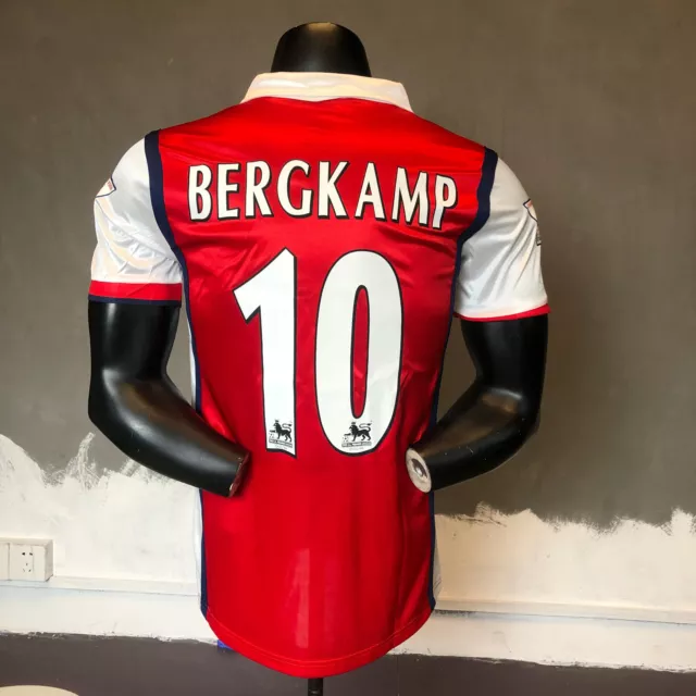 1998-1999 Arsenal home retro football Shirt #10 BERGKAMP Men's all size