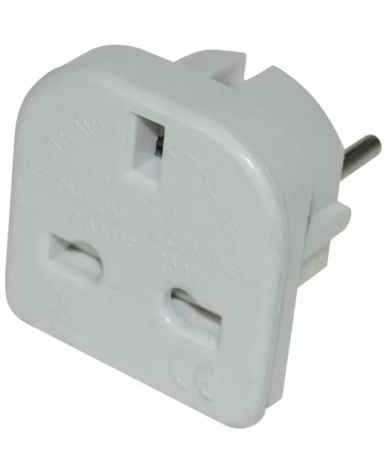 2 x UK nach Spanien EU Euro Europa Europa Reise Adapter Stecker 2 Pin Adapter 2