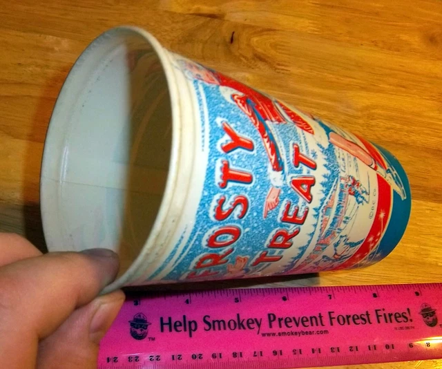 CREAMERS DAIRY FAIRBANKS Alaska années 1940 FROSTY TREAT CUP, superbes graphismes rétro EUR 11