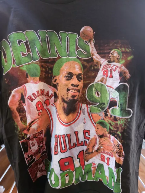 Dennis Rodman All Over Print Single Stitch Rare T Shirt Size Large