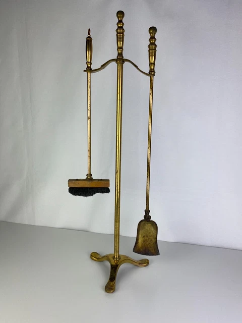 Set d'outils à cheminée en laiton sur SA - Antiquités décoration