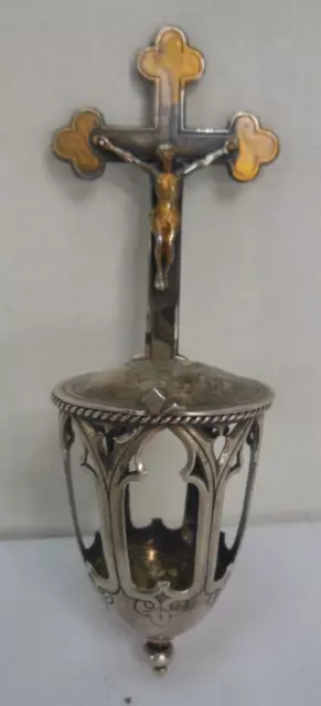 Weihwassergefäß Sakrales Wandbehängung ohne Behälter mit Kreuz Größe ca. 15 cm