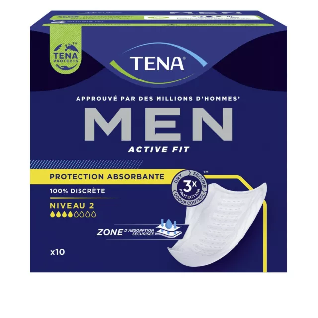 LOT DE 5 - TENA - Men Active Fit Niveau 2 Médium Protection absorbante - paquet