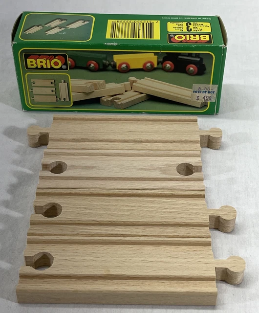 VINTAGE BRIO WOODEN Railway Rare 4" Track set #33338 Male / female VGUC ...
