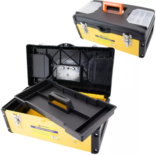 46Cm Tool Box Heavy Duty Organiser Chest Storage Compartment Tray Diy Plastic