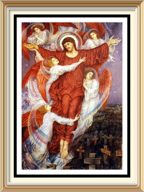 RELIGIOUS CHRISTIAN ART Evelyn De Morgan Print Jesus RED CROSS ...