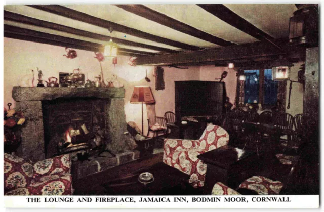 Lounge Fireplace Jamaica Inn Bodmin Moor Cornwall - Vintage Postcard R28