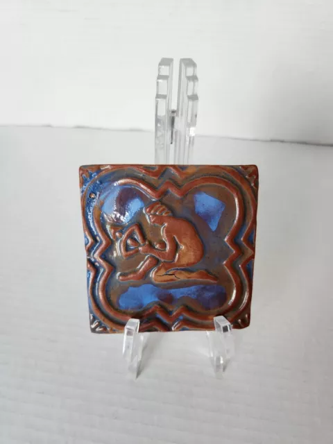 New Vintage Mercer Tile Sagittarius Zodiac Series Blue Glaze Moravian Tile Works
