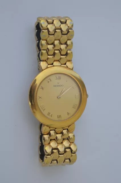 MOVADO 87.a2.862 Gold tone watch Runs Great ''GUARANTEED''