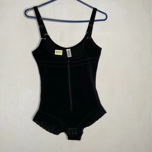 SHAPERX Fajas Colombianas Body Shaper Shapewear voor Vrouwen Tummy Controle Open Buste Mid Dij Bodysuit Postoperatieve Slanker,UK SZ2490293 Black XL