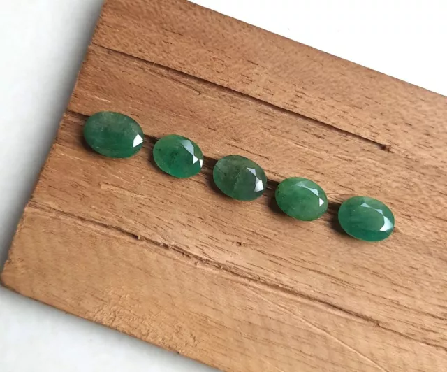 5 pezzi di pietre preziose con taglio smeraldo verde naturale, da 8x10 mm a... 3