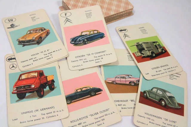 SET 39 VINTAGE Car Cards Only Volga Unimog Wartburg Karrier Zil Spijker ...