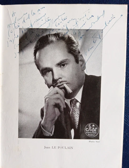 Jean Le Poulain - autograph - rare signed photo - 1956