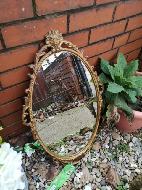 Vintage Metal Framed Ornate Wall Mirror