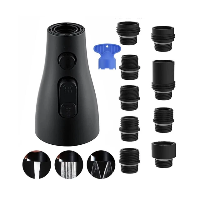Douchette De Robinet Cuisine PERFETSELL - 2 Modes Jet/Pulvérisation - Extractible G1/2" - Argent
