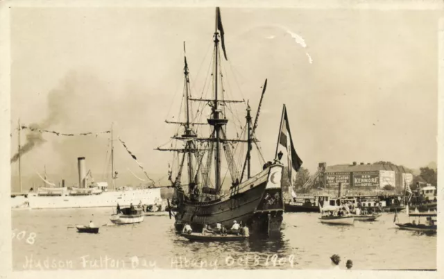 PC CPA US, NY, ALBANY, HUDSON FULTON BAY 1909, REAL PHOTO POSTCARD (b5712)