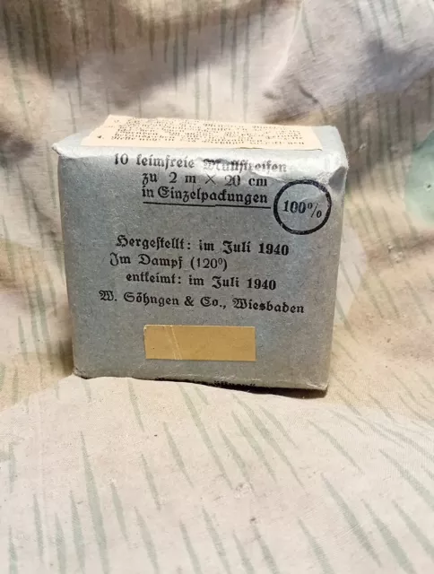 Bandage Mullstreifen Medical Allemand Verbandkasten WW2 German Medic 1940 WH LW