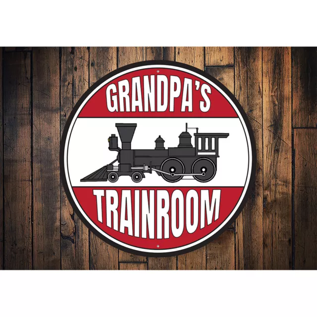 Dads Train Room Metal Sign 2