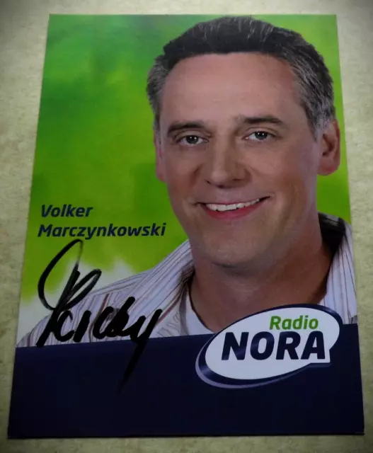 Volker Marczynkowski - Moderator - Radio NORA - Karte mit Original-Autogramm