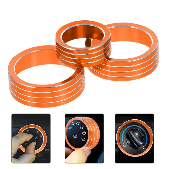 3 pz Manopola Condizionatore Aria Auto Ac Bling Accessori Decorazioni