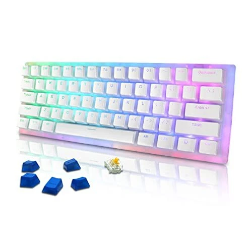 Womier K61 Wired 60% Mechanical Keyboard PRO, Hot Swappable Dual RGB Backlit ...