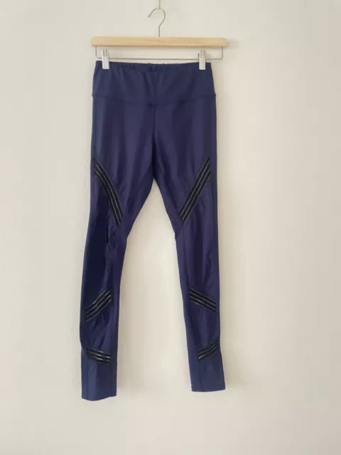 Alo Yoga High-Waist Moto Leggings Size Small Navy Workout Pants Ribbed