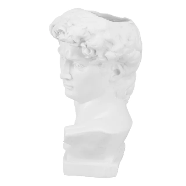 Greek Roman David Statue Flower Vase Succulent Planter Head Face Bust Pot