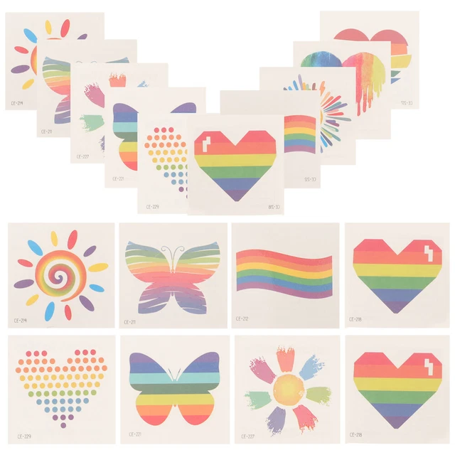20 Hojas de Pegatinas Arco Iris Desfiles Pegatinas Celebraciones
