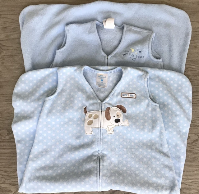 Lote de 2 Saco de Dormir Halo Bebé Azul Microvellina Talla Grande 12-18 M Cachorro Perro