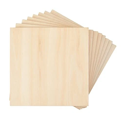 Paquete de 8 cuadrados de madera sin terminar 6x6, madera contrachapada delgada de madera contrachapada de 1/4" para artesanías hágalo usted mismo,