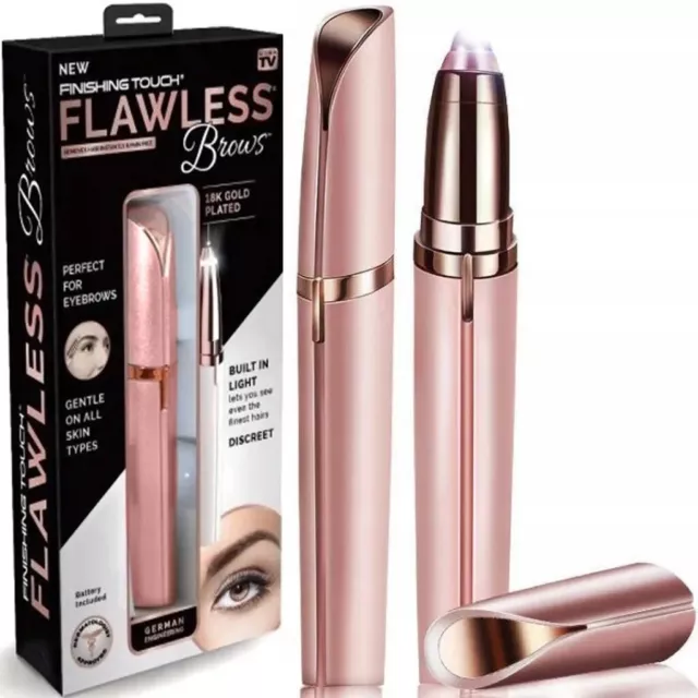 Flawless Brows Augenbrauenrasierer Gesichtshaarentferner 18k vergoldet; NEU!