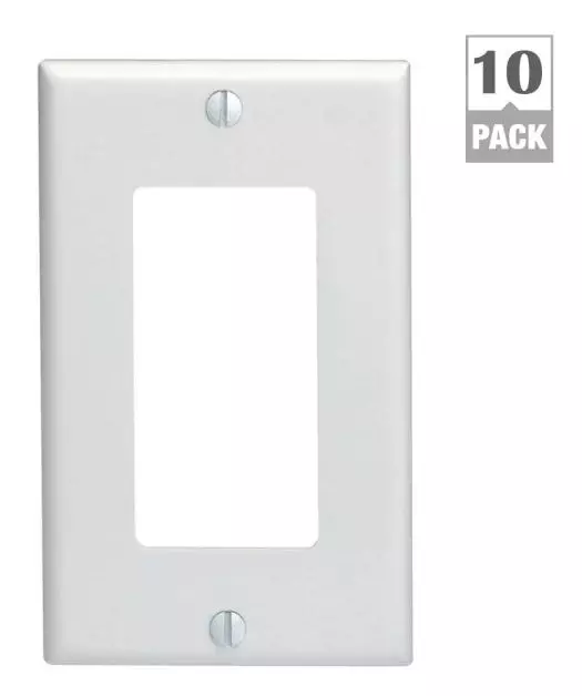 Leviton 1-Gang White Decorator/Rocker Wall Plate (10-Pack)