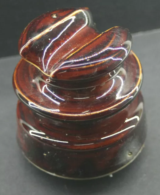 Locke Hi Top 66 Brown Ceramic Utility Insulator - USA - VINTAGE E06B 2