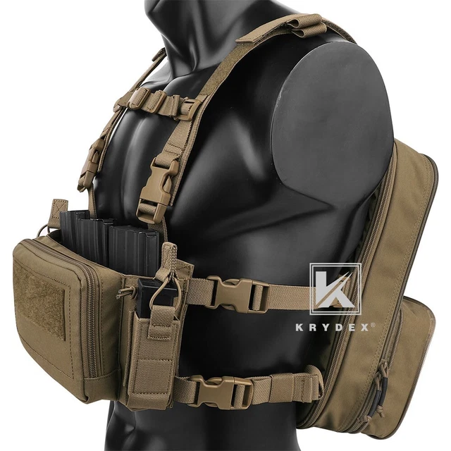 KRYDEX Tactical D3CR Chest Rig Harness D3 Flatpack Backpack MOLLE Rucksack Coyot