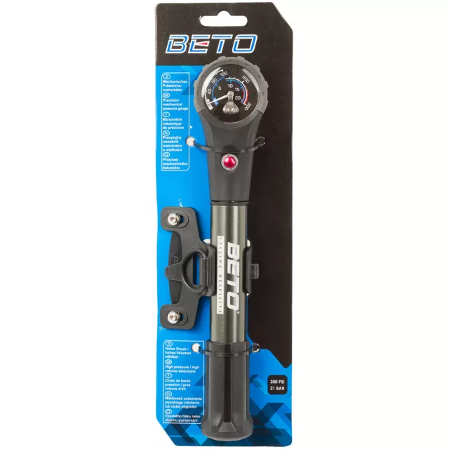 Beto Alloy Dual Function Tyre & Shock Bike Pump Suspension Fork Pressure Gauge