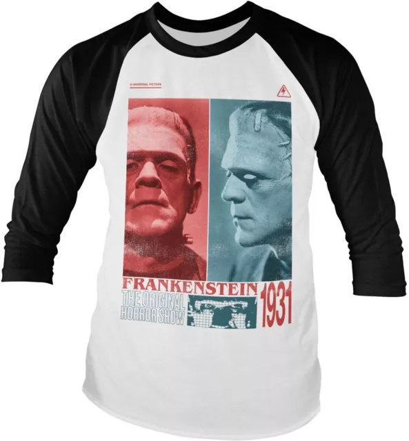 Universal Monsters  Frankenstein Horror Show Baseball Long Sleeve Tee Longsleeve