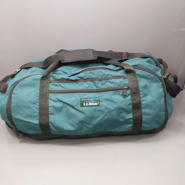 LL Bean Duffle Bag Travel Soft Sided Shoulder Strap Buckle Large Green