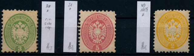 LOMBARDEI-VENETIEN 1863 3MARKE:2 ORIGINALE und 1 NEUDRUCK! Ungebr.* Bestimmung