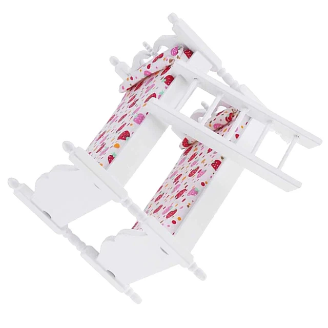 WOODEN MINIATURE FURNITURE Doll Play Bed Kids Pretend Play Toy £16.79 ...