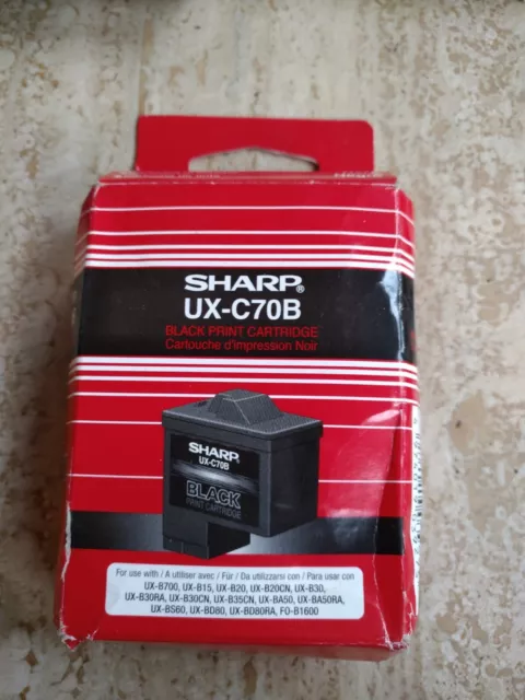 Genuine Authentic Sharp Ux-C70B Black Ink Cartridge - Brand New