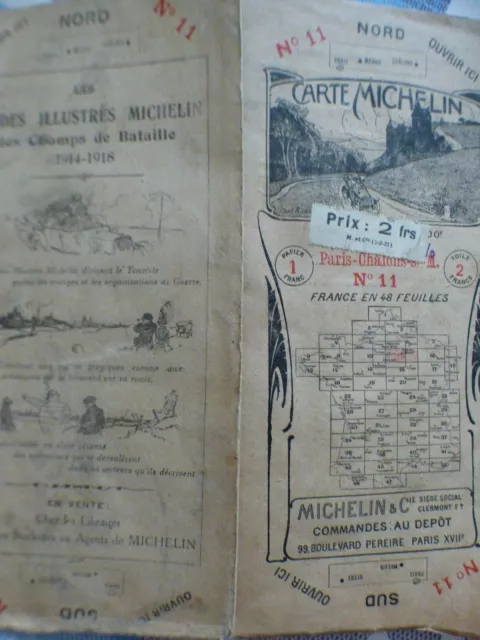 Carte michelin 48 feuilles  avant 1923 11 paris chalons sur marne 5e edition