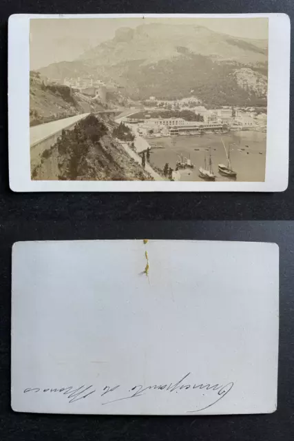 Principauté de Monaco, vue générale, circa 1870 vintage cdv albumen print -  C