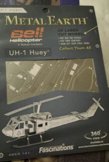 Fascinations Metal Earth Huey UH-1 Helicopter 3D Metal Model Kit