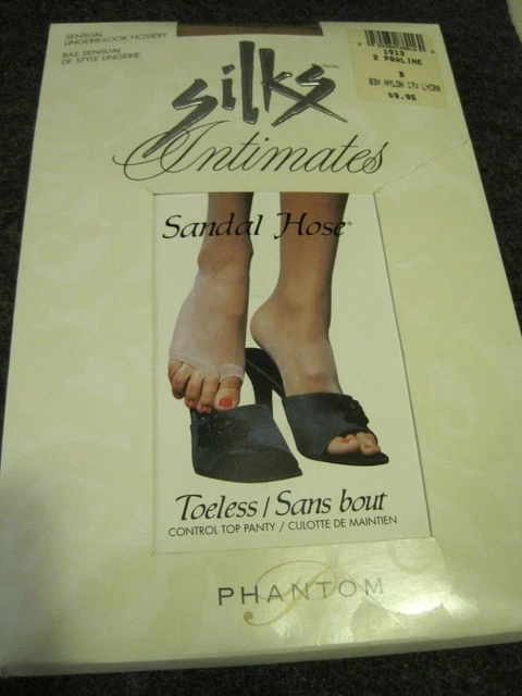 RARE SILKS Intimates Sandal Hose Toeless Praline Size B NIP